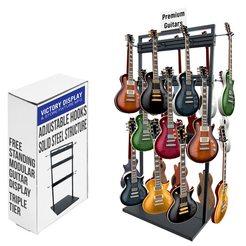 Free Standing Modular Guitar Display Triple Tier