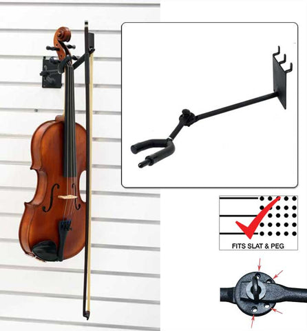 7" Violin / Viola Hanger with Bow Holder, Adjustable
