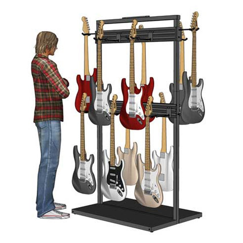 Free Standing Modular Guitar Display Double Tier