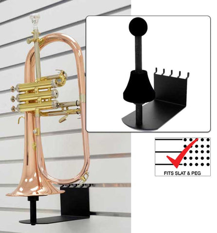 Flugelhorn & Soprano Sax Holder fits slatwall and pegboard