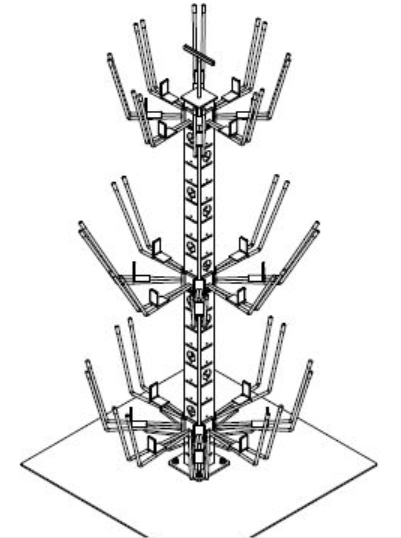 Hand Held Drum Tree, 60" Tall W/ 34" Wide Base & Top Sign