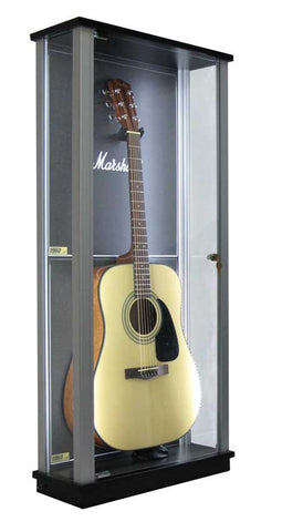 Locking Glass Guitar Display Case w/ LED's