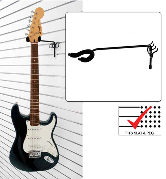 Economy-Right Facing Fixed Angle Guitar Hanger fits slatwall and pegboard