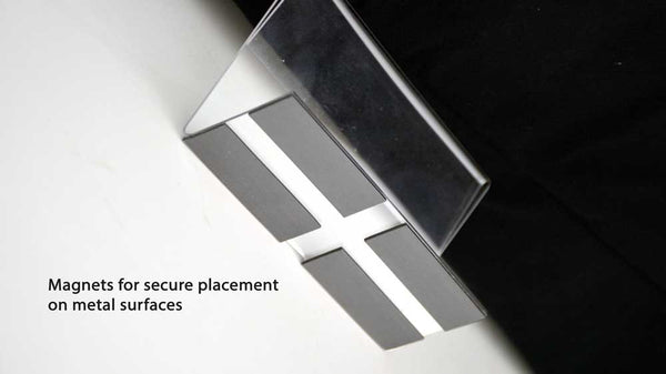 4 up Acrylic slantback sign holder w/ magnets - 5ct