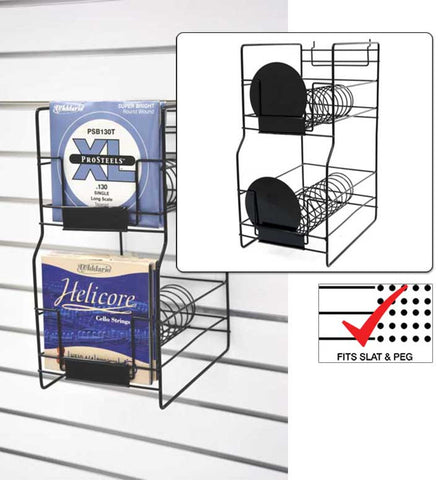 Bass String Display fits slatwall and pegboard