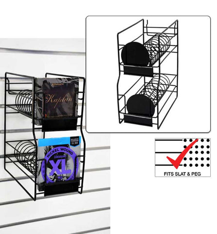 Guitar String Display fits slatwall and pegboard