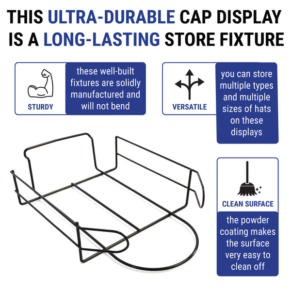 SLATWALL CAP DISPLAY RACK, BLACK
