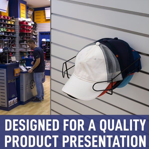 SLATWALL CAP DISPLAY RACK, BLACK