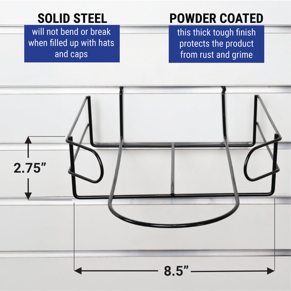 SLATWALL CAP DISPLAY RACK, BLACK