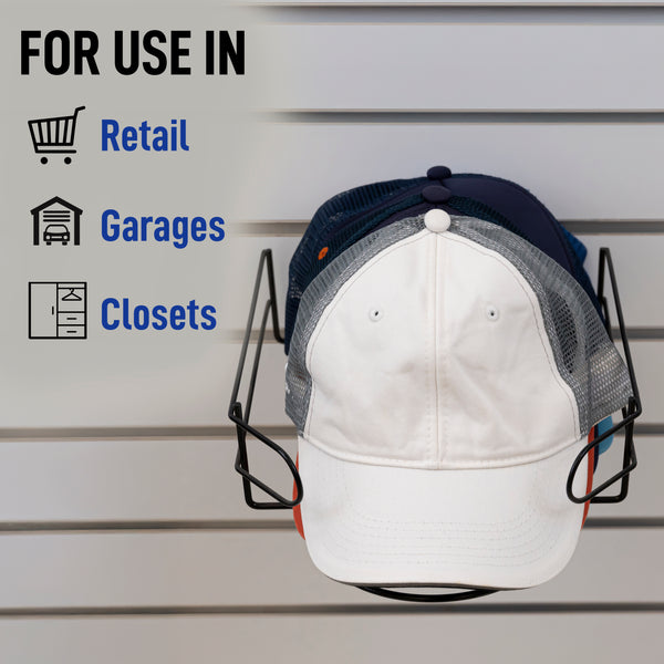 SLATWALL CAP DISPLAY RACK, BLACK