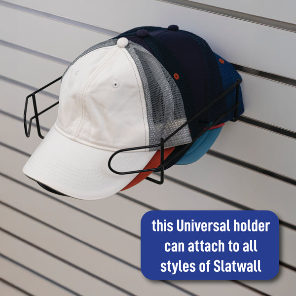 SLATWALL CAP DISPLAY RACK, BLACK