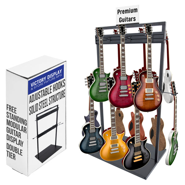 Free Standing Modular Guitar Display Double Tier