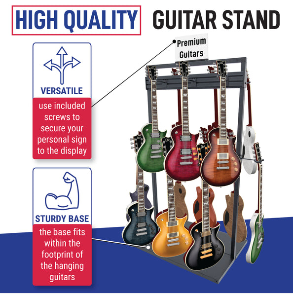 Free Standing Modular Guitar Display Double Tier