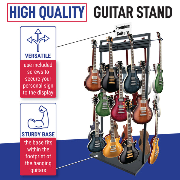 Free Standing Modular Guitar Display Triple Tier