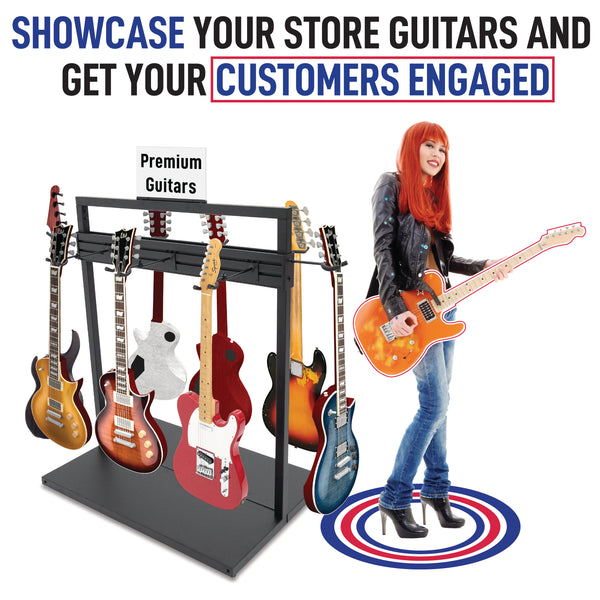 Free Standing Modular Guitar Display Single Tier