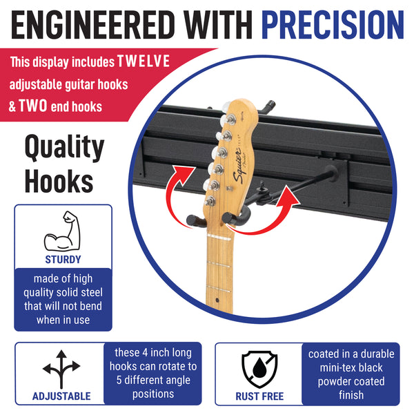 Free Standing Modular Guitar Display Double Tier