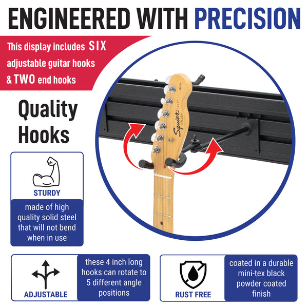 Free Standing Modular Guitar Display Single Tier