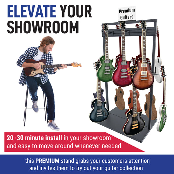 Free Standing Modular Guitar Display Double Tier