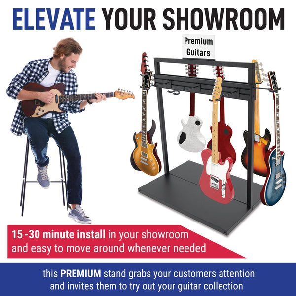 Free Standing Modular Guitar Display Single Tier
