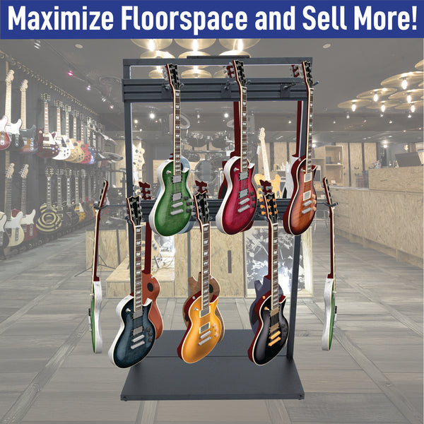 Free Standing Modular Guitar Display Double Tier