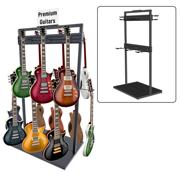 Free Standing Modular Guitar Display Double Tier
