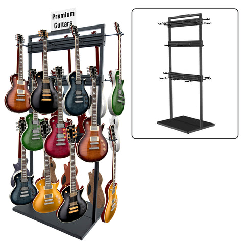 Free Standing Modular Guitar Display Triple Tier
