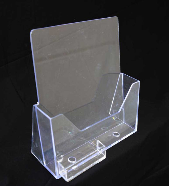 ACRYLIC LITERATURE RACK w/card holder 8 ½” X 11”