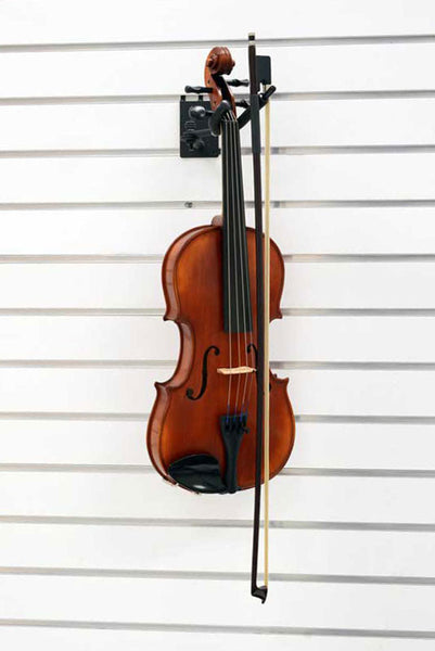 3" Violin / Viola Hanger with Bow Holder, Adjustable fits slatwall and pegboard