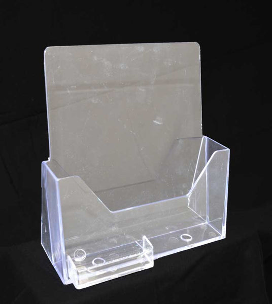 ACRYLIC LITERATURE RACK w/card holder 8 ½” X 11”