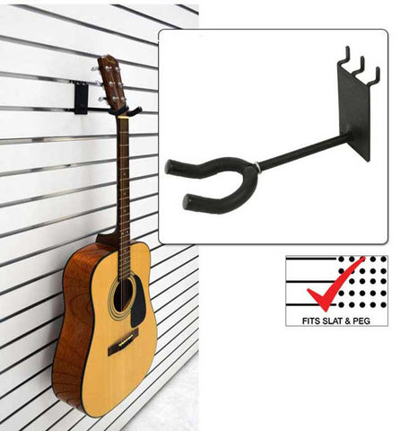 4 inch Standard Guitar Hanger fits slatwall and pegboard