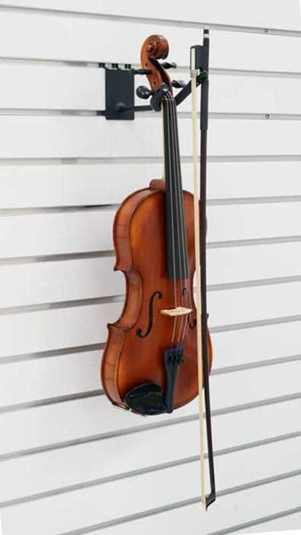 4 inch Violin / Viola Hanger with Bow Holder fits slatwall and pegboard