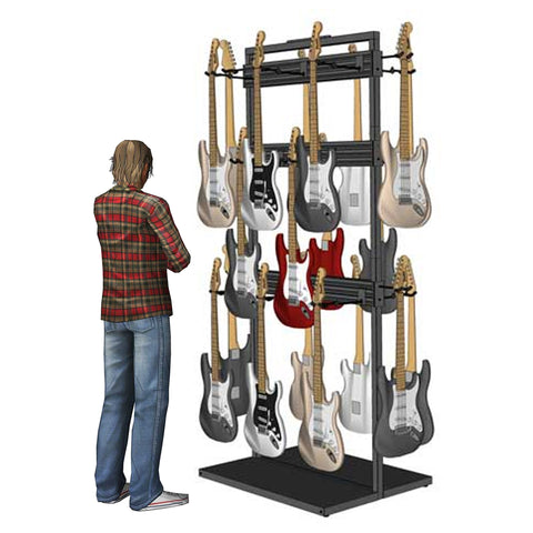 Free Standing Modular Guitar Display Triple Tier