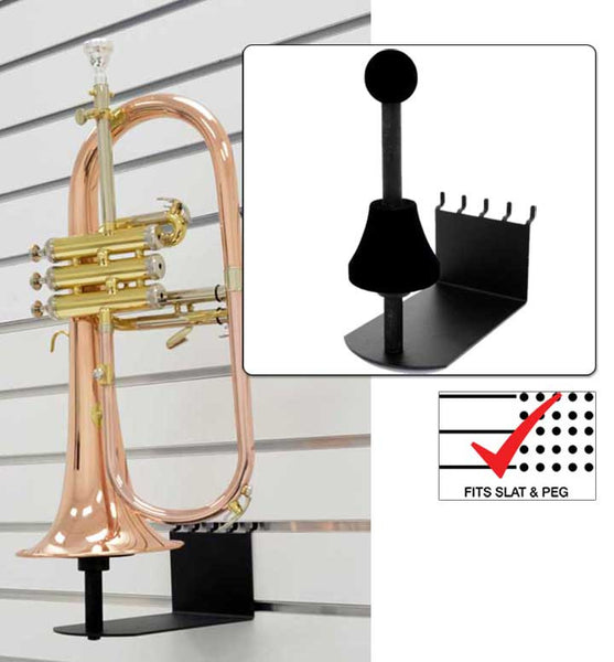 Flugelhorn & Soprano Sax Holder fits slatwall and pegboard