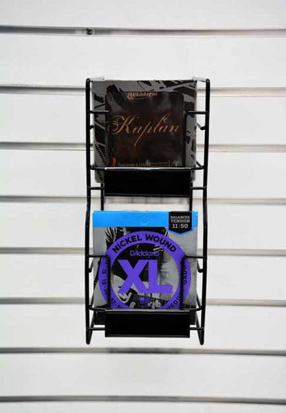 Guitar String Display fits slatwall and pegboard