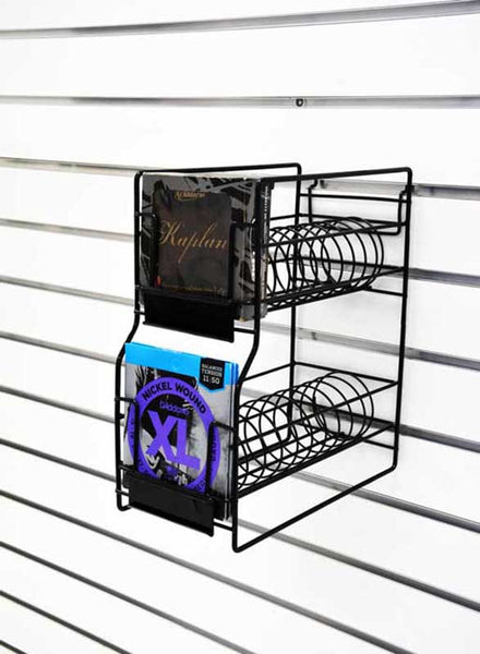 Guitar String Display fits slatwall and pegboard