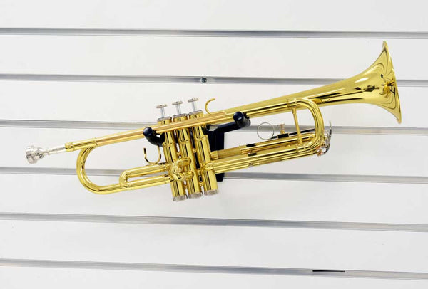 Horizontal Trumpet Holder fits slatwall and pegboard