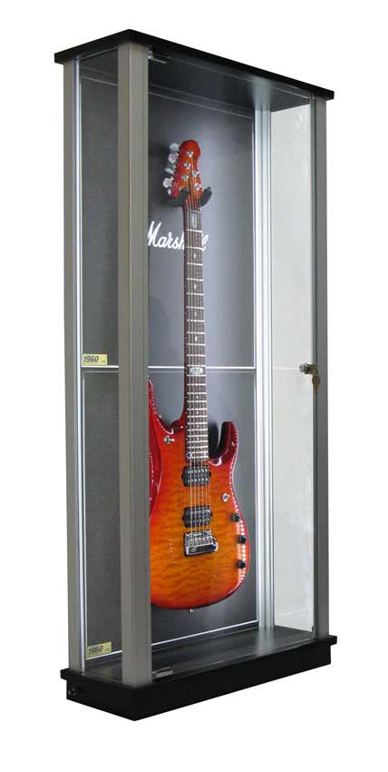 Locking Glass Guitar Display Case w/ LED's Musical Instrument Displays Locking Glass Guitar Display Case w/ LED's Musical Instrument Displays