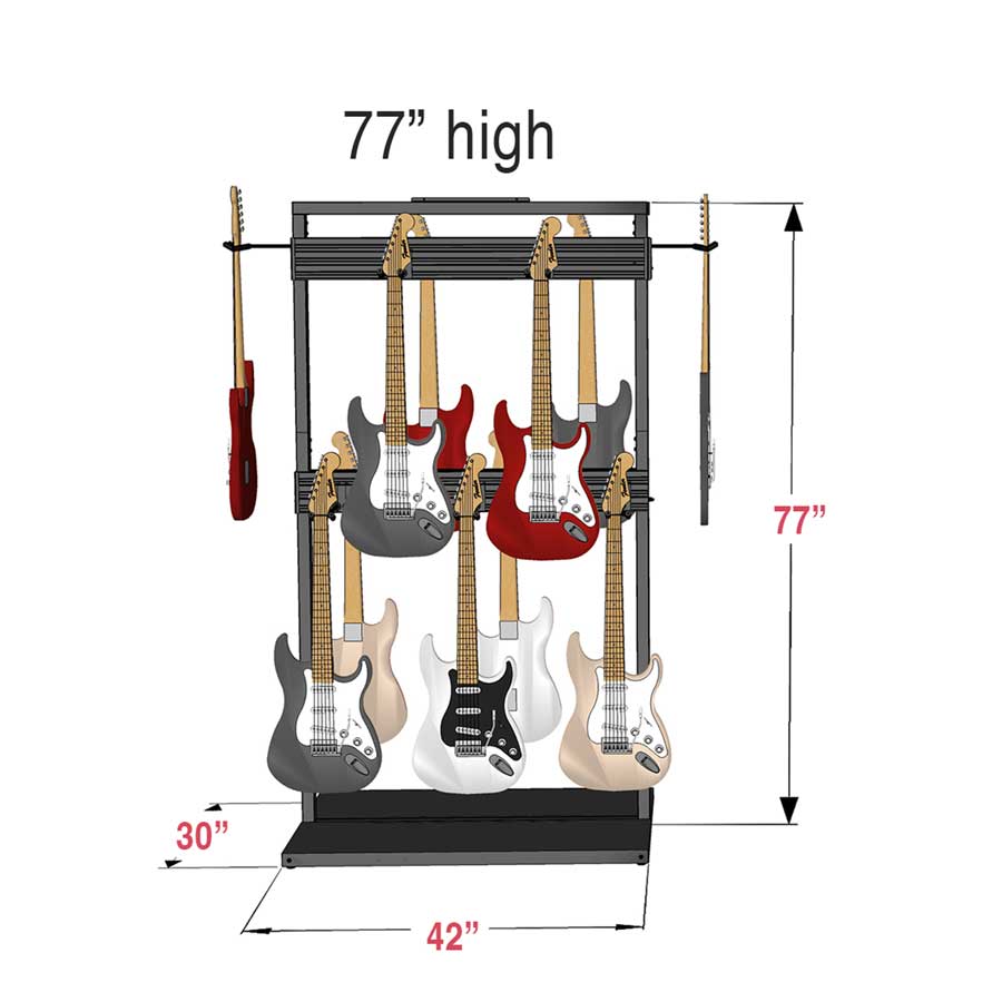 Free Standing Modular Guitar Display Double Tier – Musical Instrument  Displays
