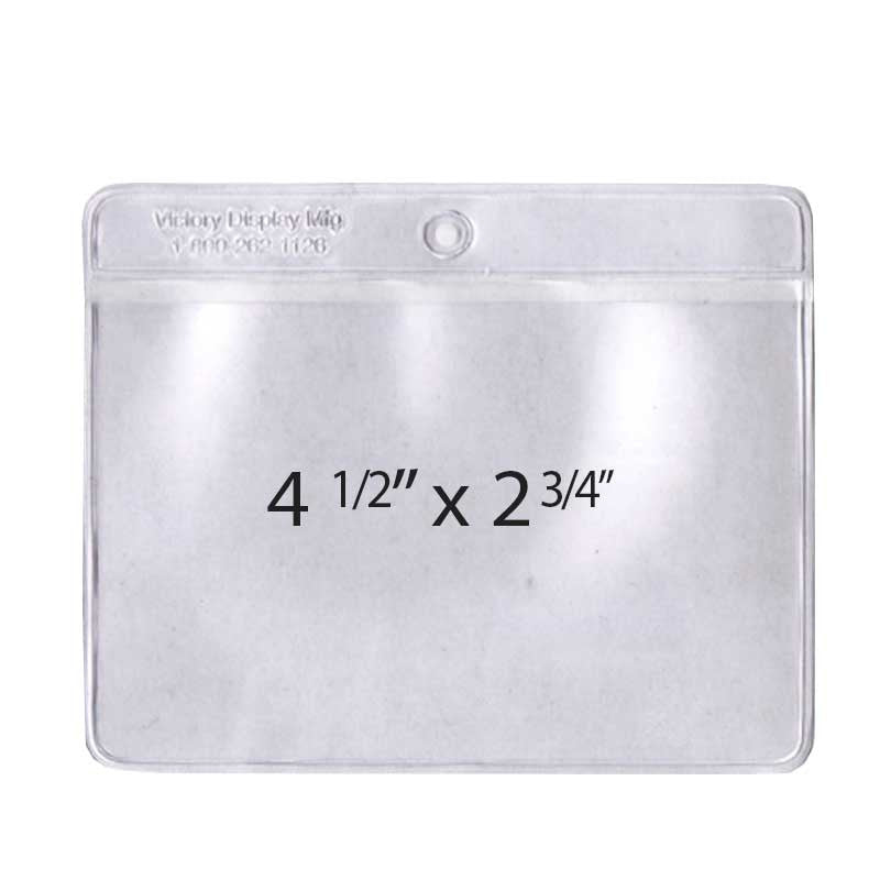 Vinyl Pouch for price cards and tickets 4 1/4" w x 2 3/4" h (100 pack)