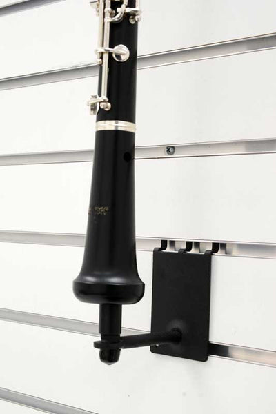 Vertical Oboe Holder fits slatwall and pegboard