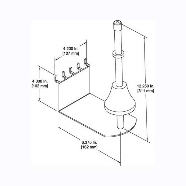 Trombone Holder fit slatwall and pegboard specs